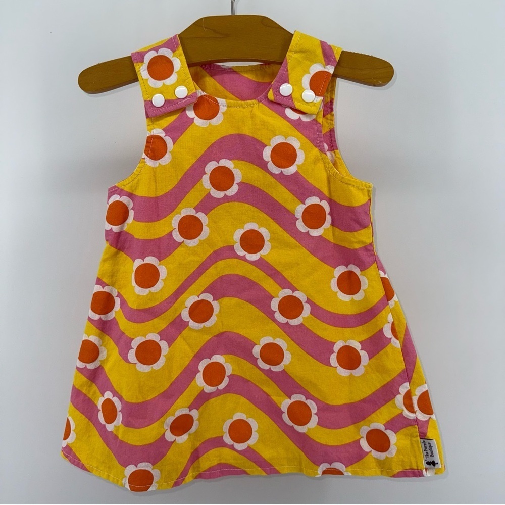 The Purple Wagon Boutique Retro Colorful Floral Baby Dress